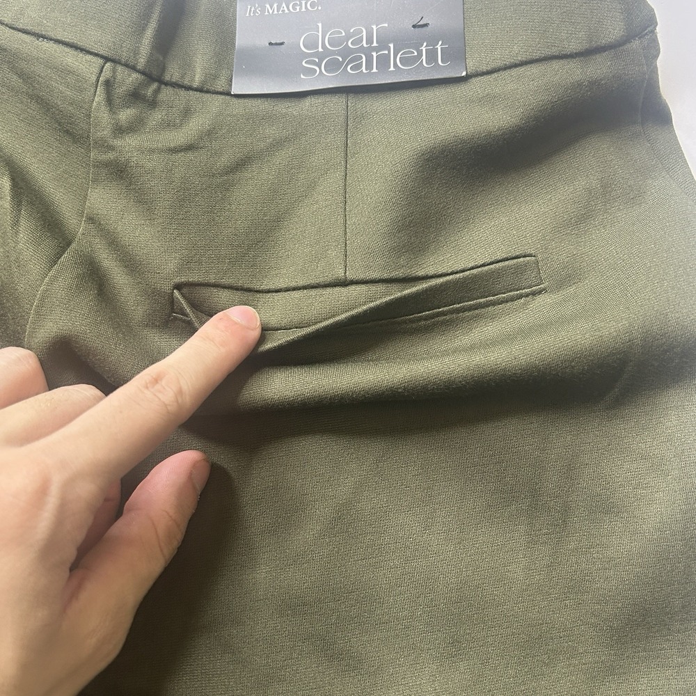Dear Scarlett Everywhere Magic Pants Size M Olive Green Ponte Knit High Rise - Picture 4 of 16